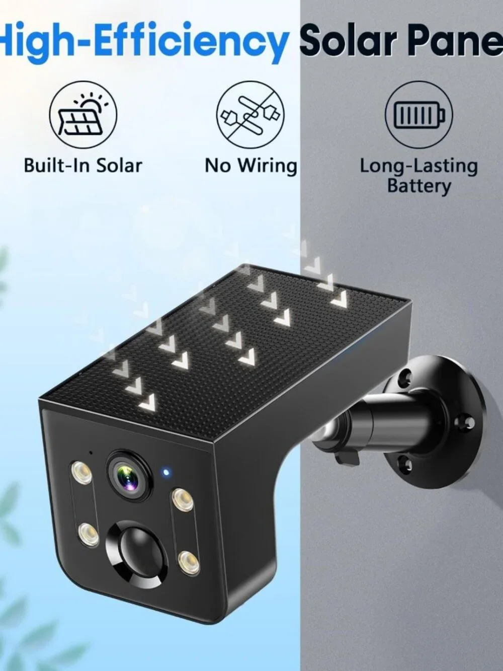 2K Solar Security Camera - Clear Outdoor Wireless, HDR, Live View & Quick Alerts